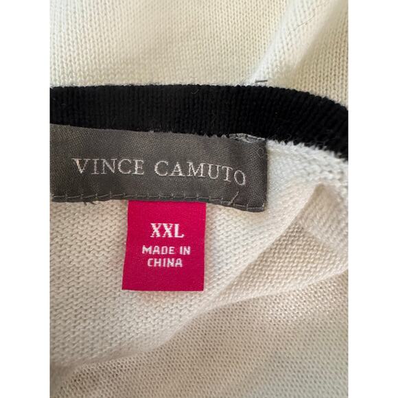NEW VINCE CAMUTO Antique White Stripe Sleeve Sweater Size XXL - Picture 8 of 8